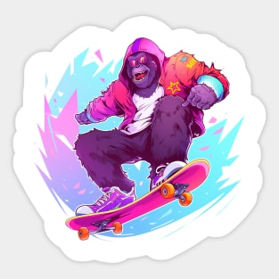 gorilla skater Sticker